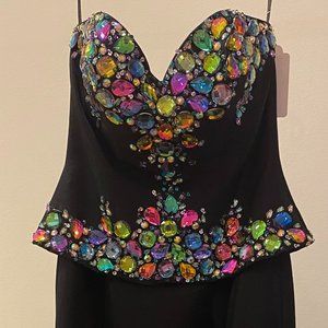 Jovani Black Peplum Formal Dress